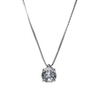 Necklace Promesse Woman in White Gold Acquamarina 0.49 Ct PA4